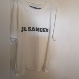Jil Sander White T-Shirt with Black Logo